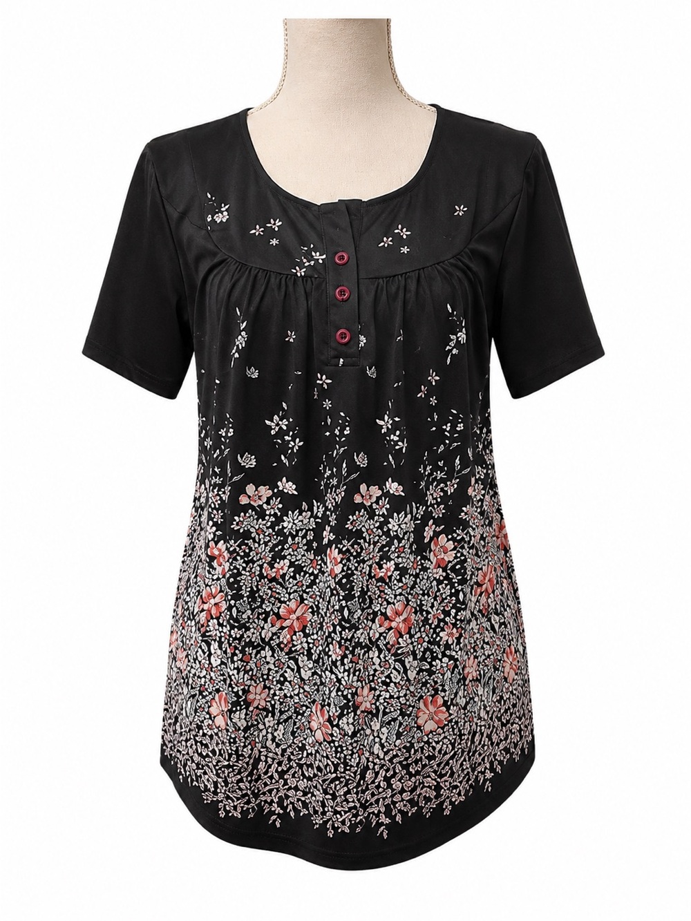 NWOT Beautiful short sleeve top. Black. Large.